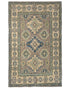 3x5 Gray Kuba Afghan Hand Knotted Wool Area Rug